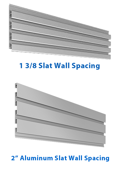 Aluminum slat wall displays