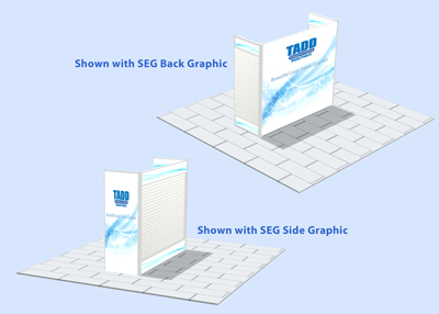Slat wall Trade show display with SEG fabric graphics
