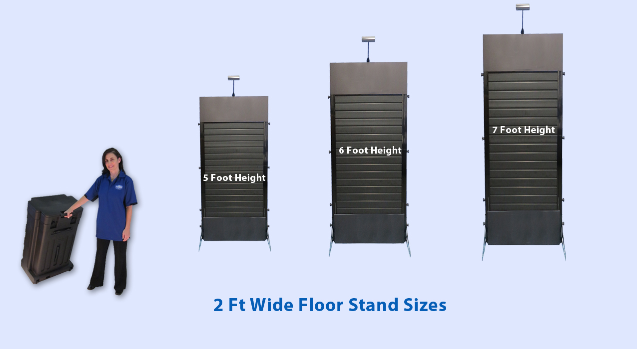 slat wall floor stand small