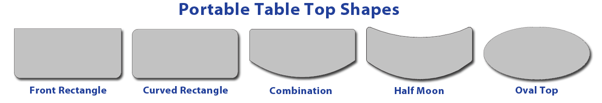 Portable table top shapes for trade shows