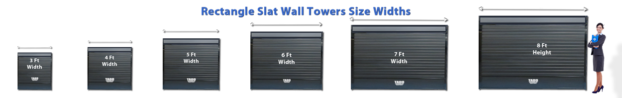slat wall tower widths