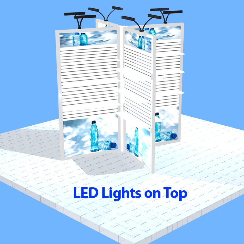 LED lights for slat wall trade show displays