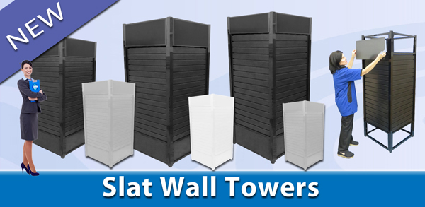 Slat wall towers for trade shows